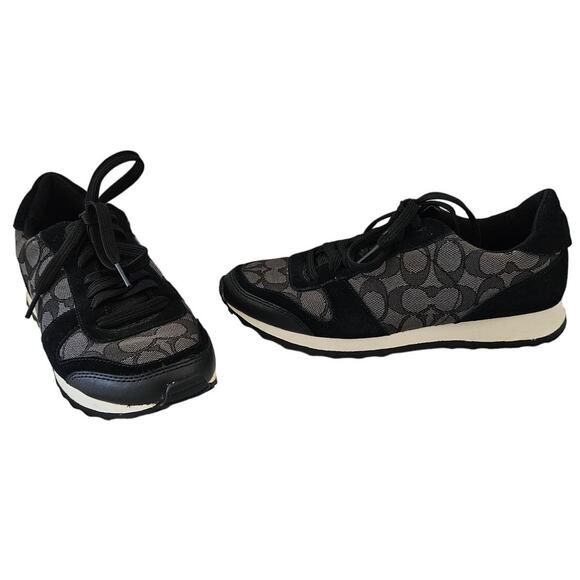 Coach Women's Black Mason Signature Jacquard Sneaker sz 8.5 Minimalist Casual - Picture 1 of 8